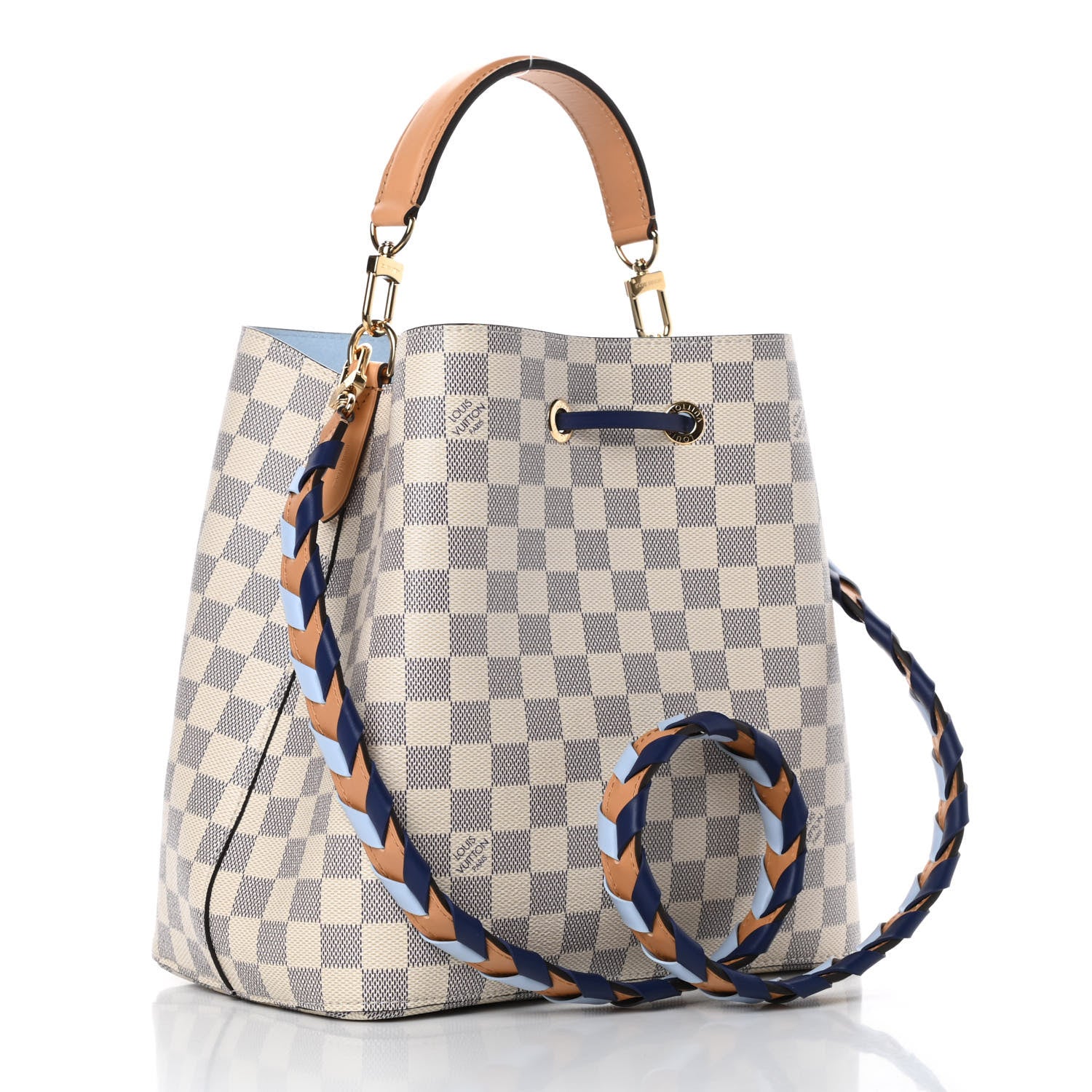 Louis Vuitton Damier Azur Braided Neonoe MM Blue 3 of 11