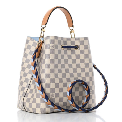 Louis Vuitton Damier Azur Braided Neonoe MM Blue 3 of 11