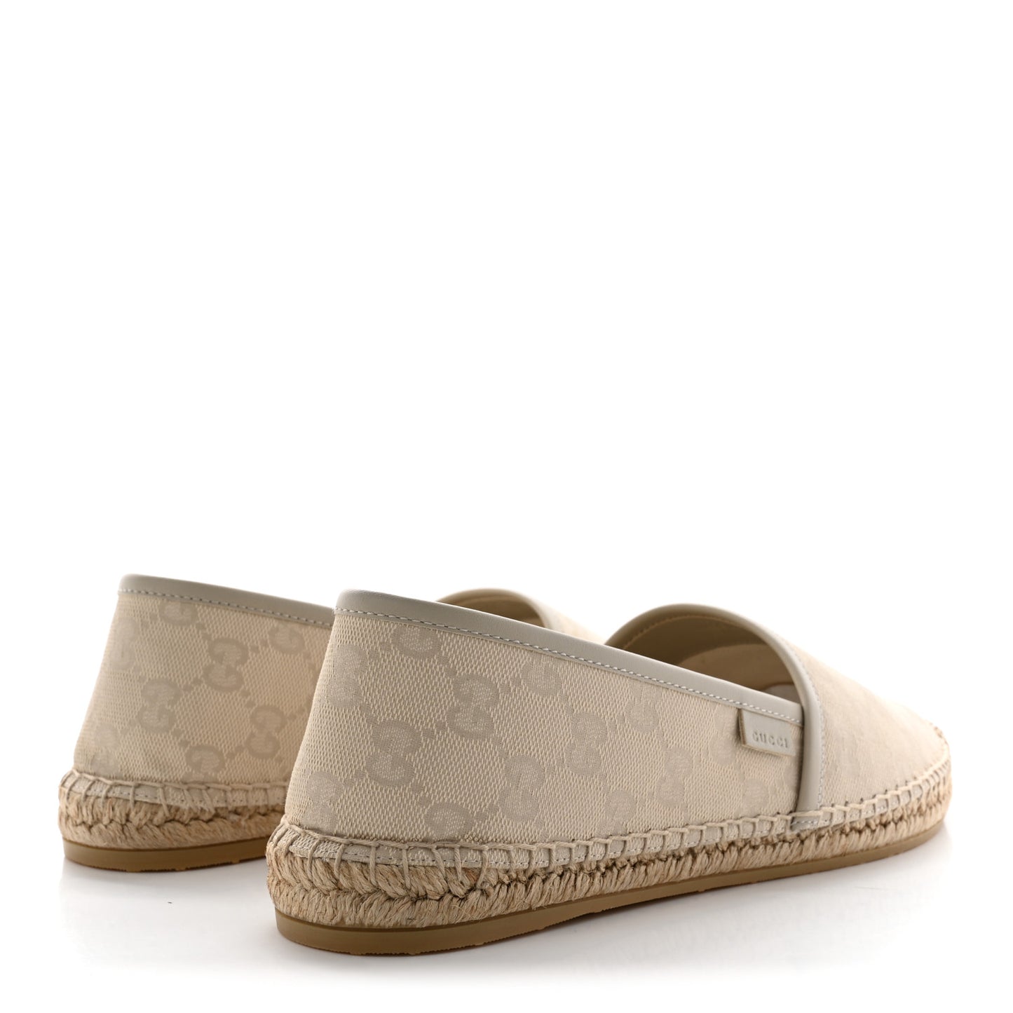 Washed Cotton Miro Soft Calfskin GG Monogram Espadrilles 39.5 White Mystic White
