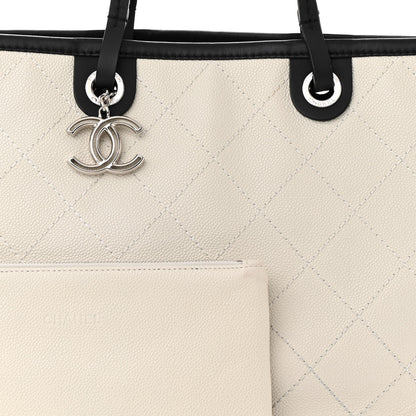Chanel Grained Calfskin Shopping Fever Tote White 9 of 13