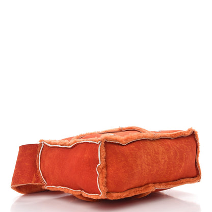 Chanel Suede Shearling Fur Shoulder Bag Orange 4 of 8