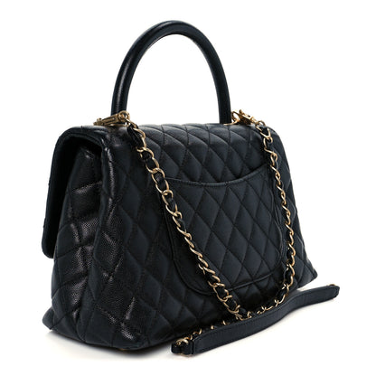 Chanel Caviar Quilted Small Coco Handle Flap Black 3 of 11
