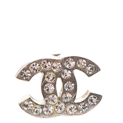 Chanel Crystal Mini Timeless CC Earrings Silver 6 of 7