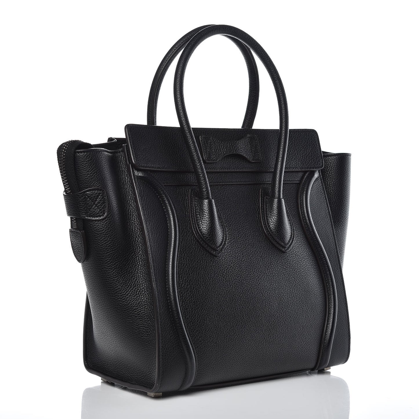Drummed Calfskin Micro Luggage Black