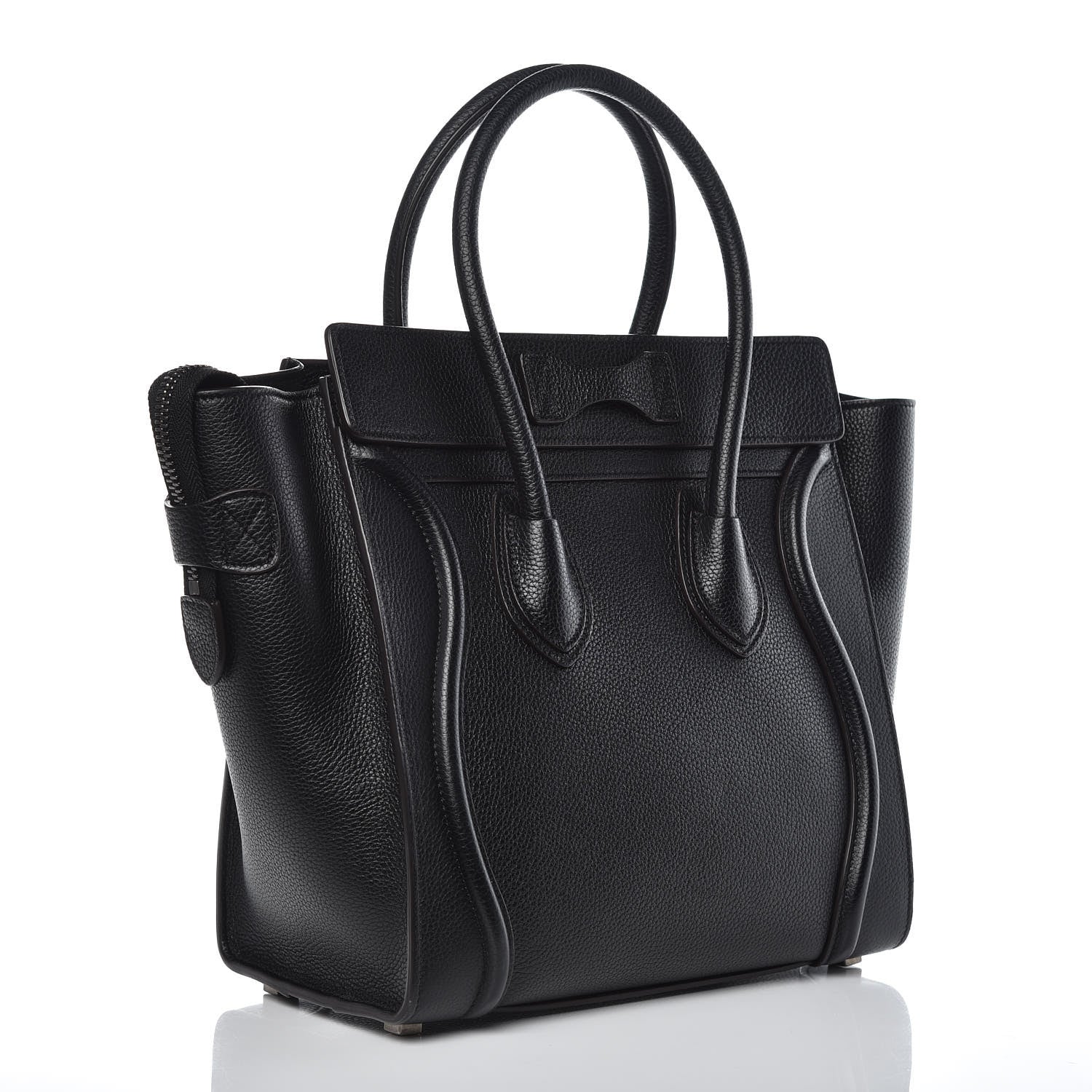 Celine Drummed Calfskin Micro Luggage Black 3 of 7
