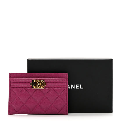 Chanel Caviar Quilted Boy Card Holder Fuchsia 9 of 9