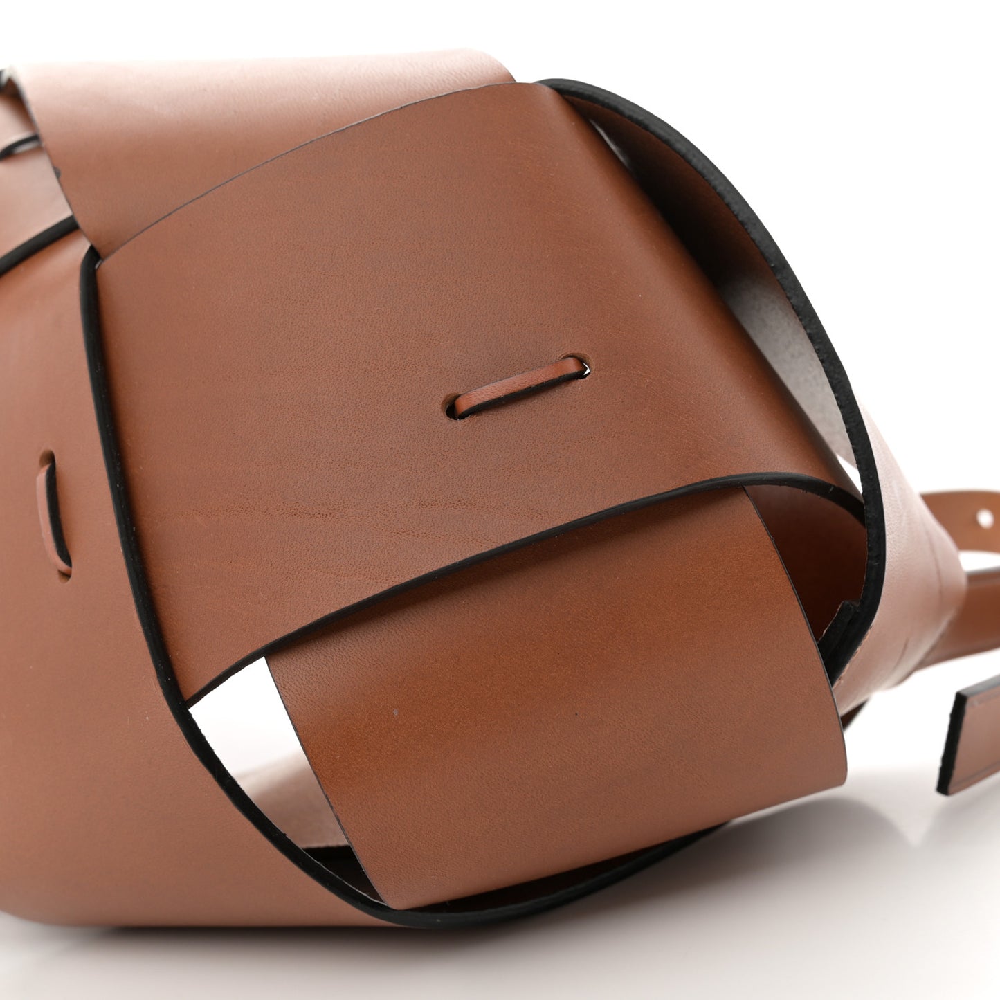 Calfskin Interlaced Hobo Tan