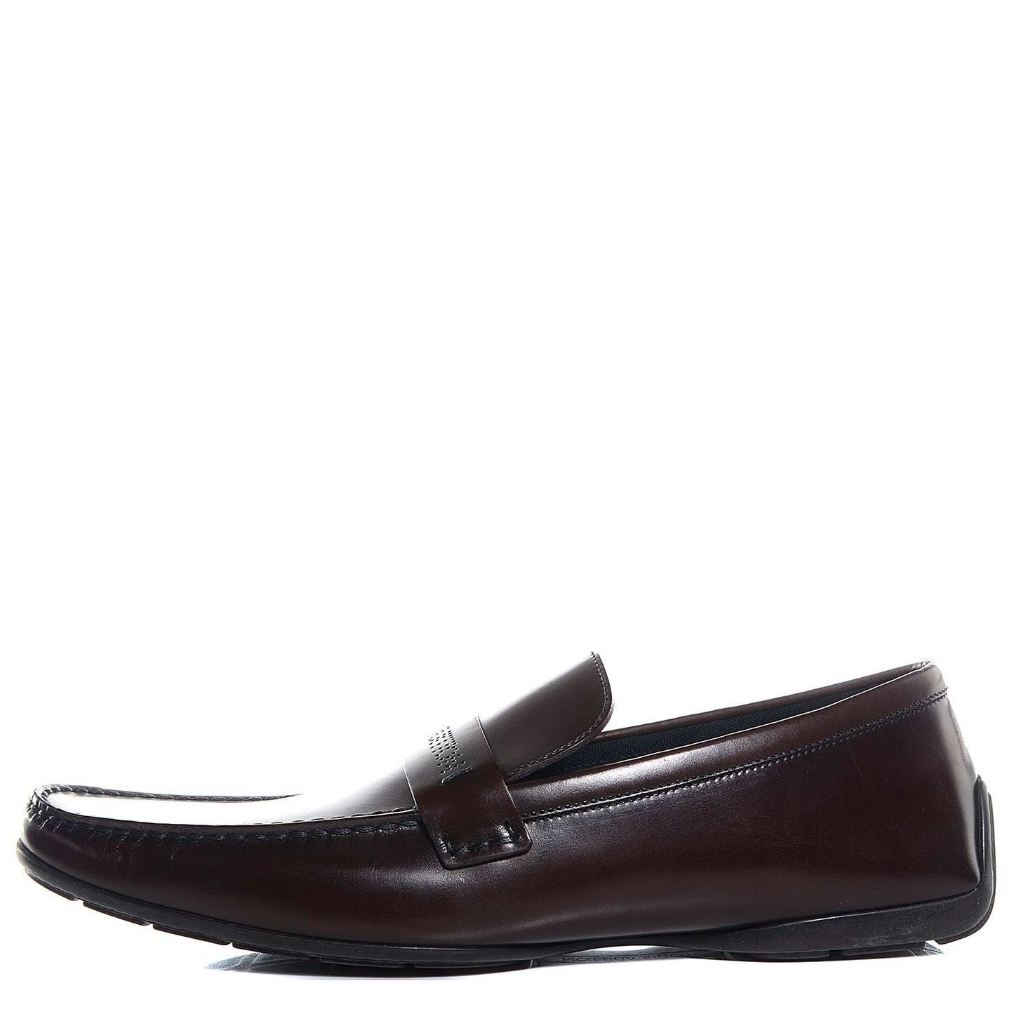 Mens Calfskin Bowery Moccasin Loafer 10 Brown