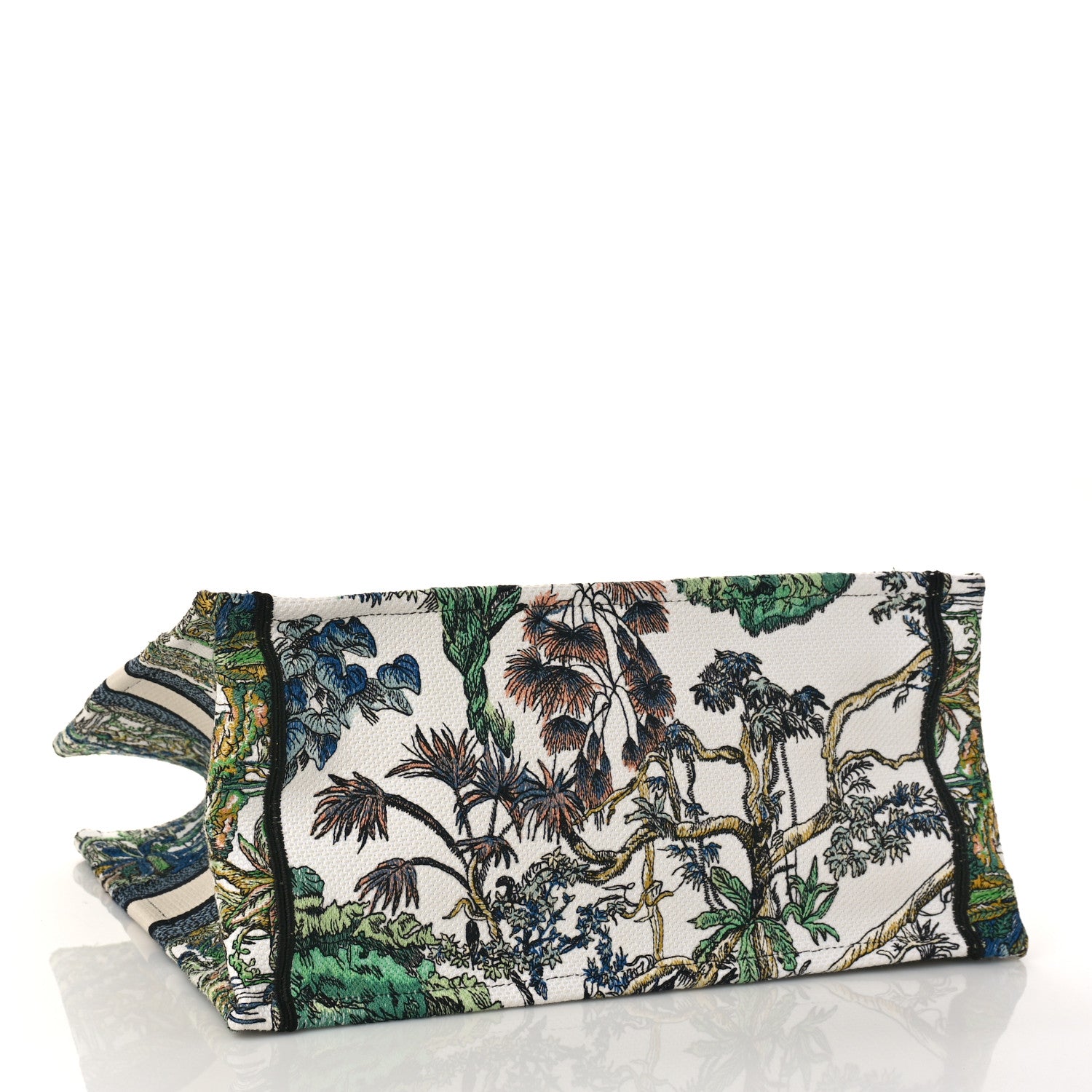 Christian Dior Canvas Embroidered Medium Etoile de Voyage Book Tote White Multicolor 4 of 8