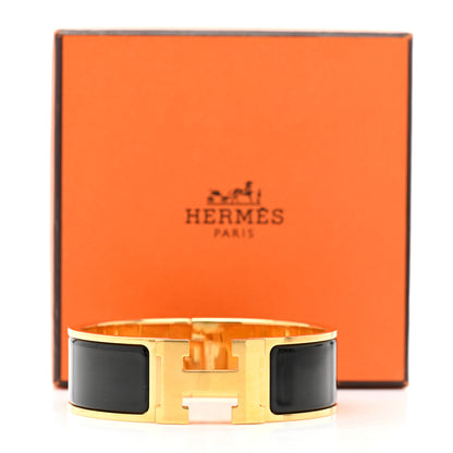 Hermes Enamel Wide Clic Clac H Bracelet Black 5 of 5