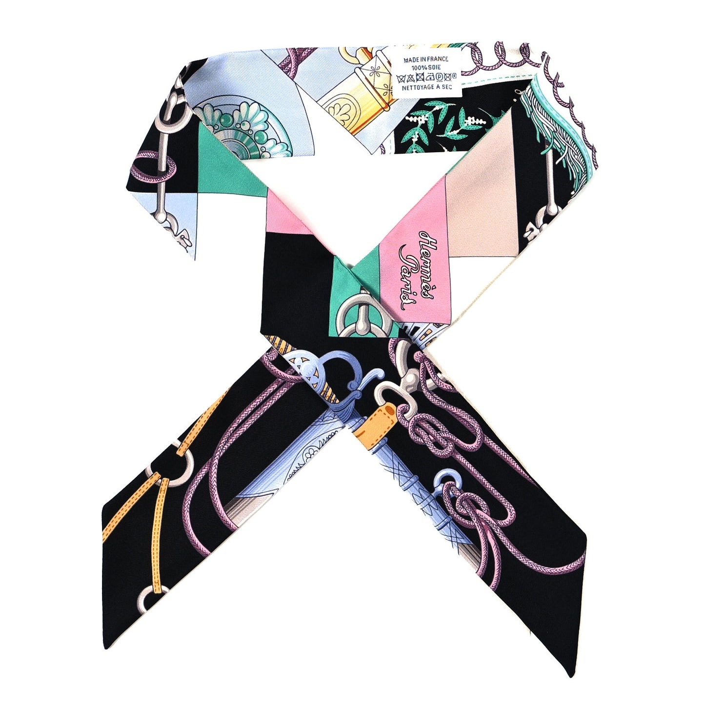 Silk Cliquetis Twilly Black Rose Menthol