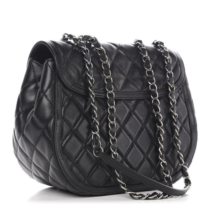 Chanel Lambskin Quilted Messenger Flap Black 3 of 12
