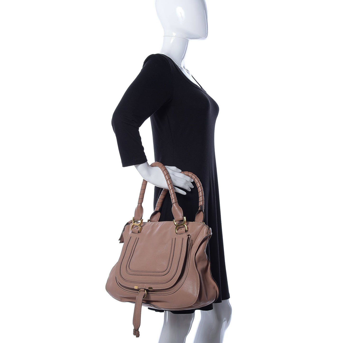 Calfskin Medium Marcie Satchel Anemone Pink