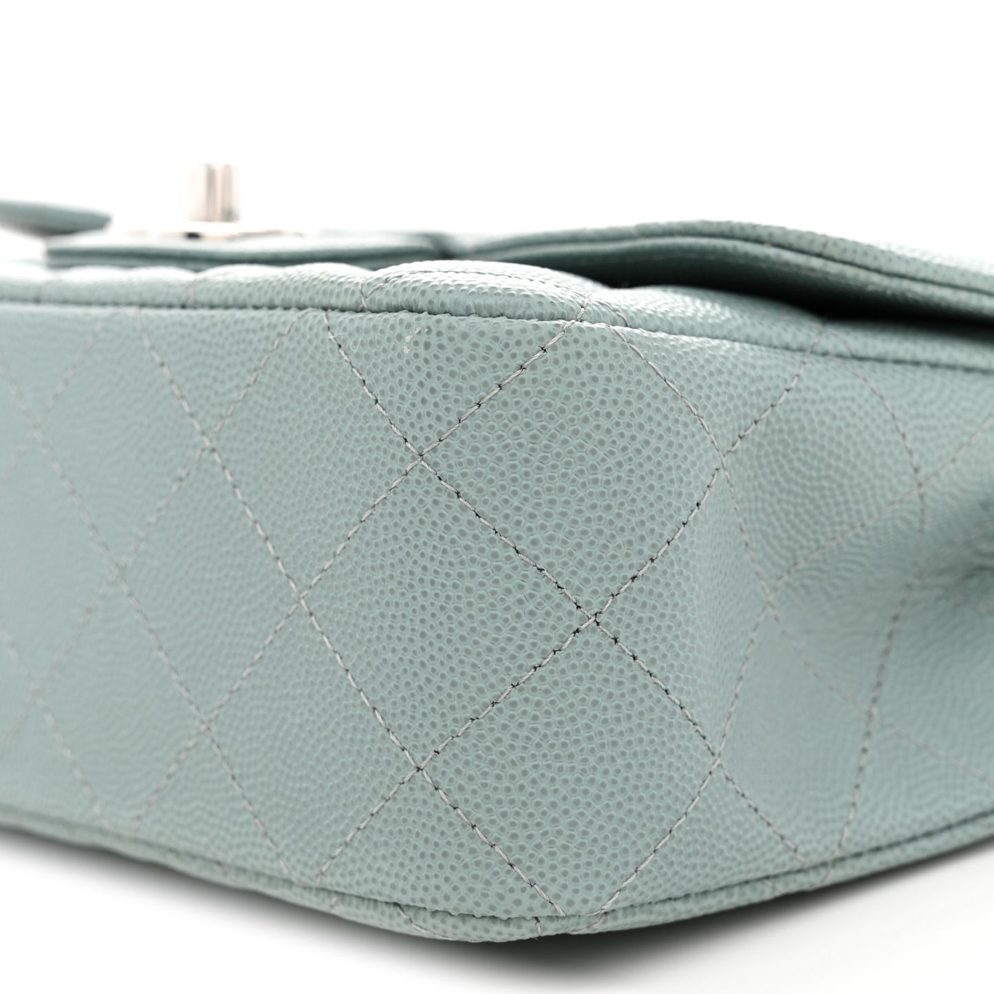Caviar Quilted Mini Rectangular Flap Green