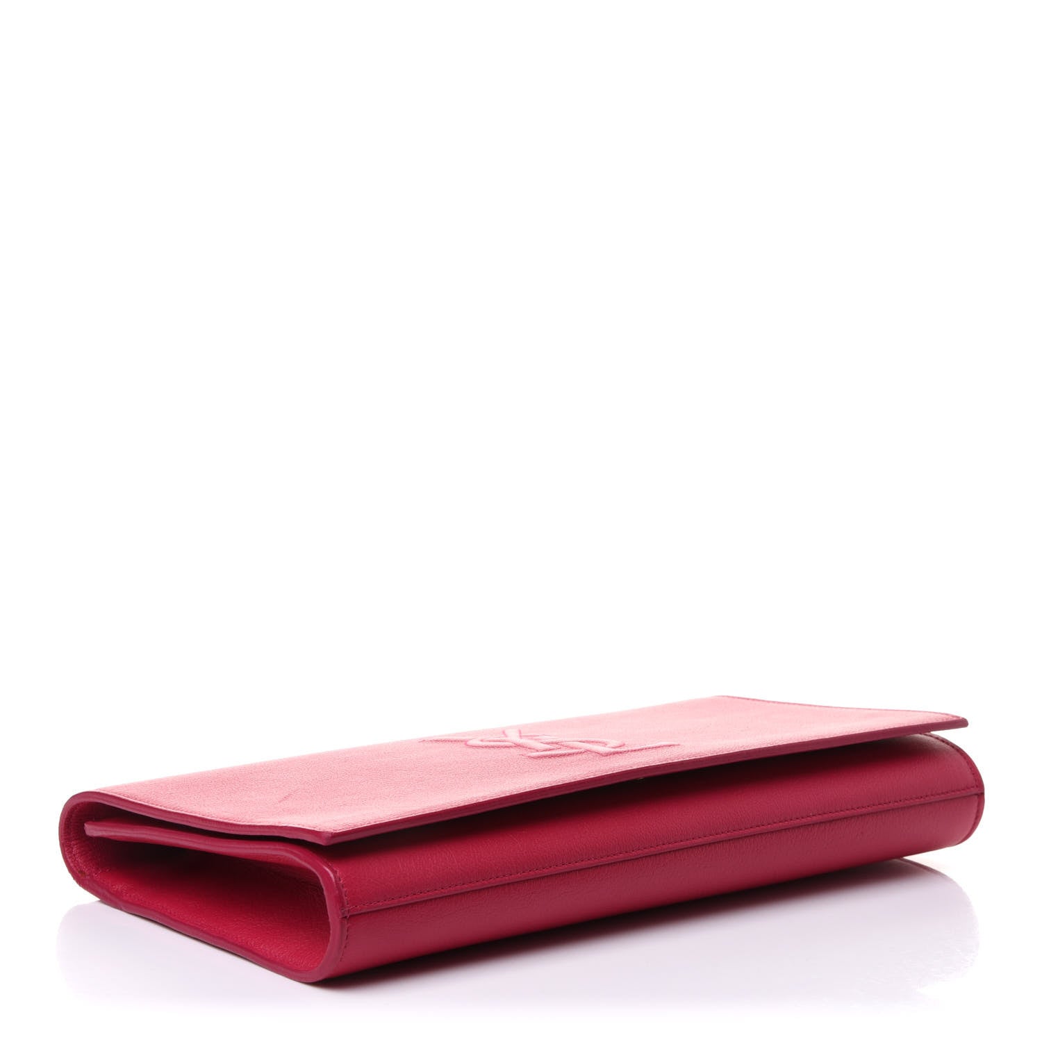Saint Laurent Calfskin Monogram Large Belle De Jour Clutch Lipstick Fuchsia 4 of 10