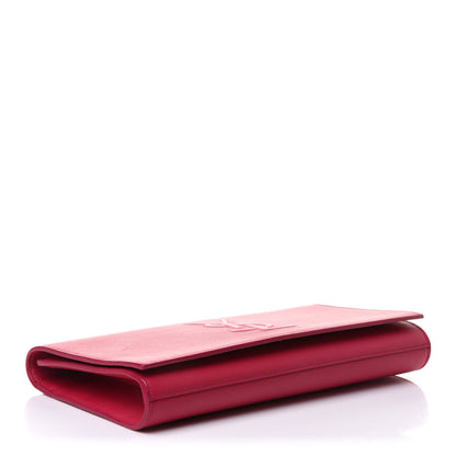 Saint Laurent Calfskin Monogram Large Belle De Jour Clutch Lipstick Fuchsia 4 of 10