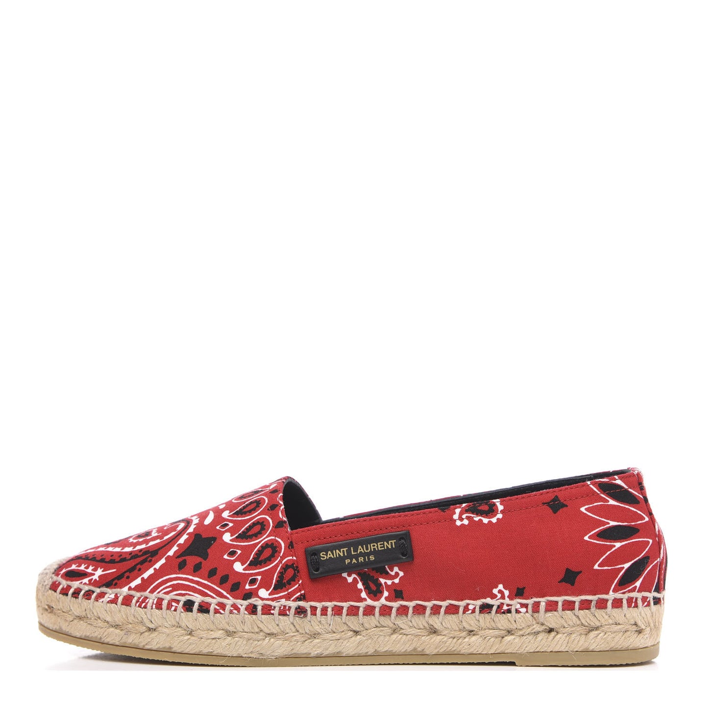 Bandana Print Canvas Espadrilles 37.5 Red