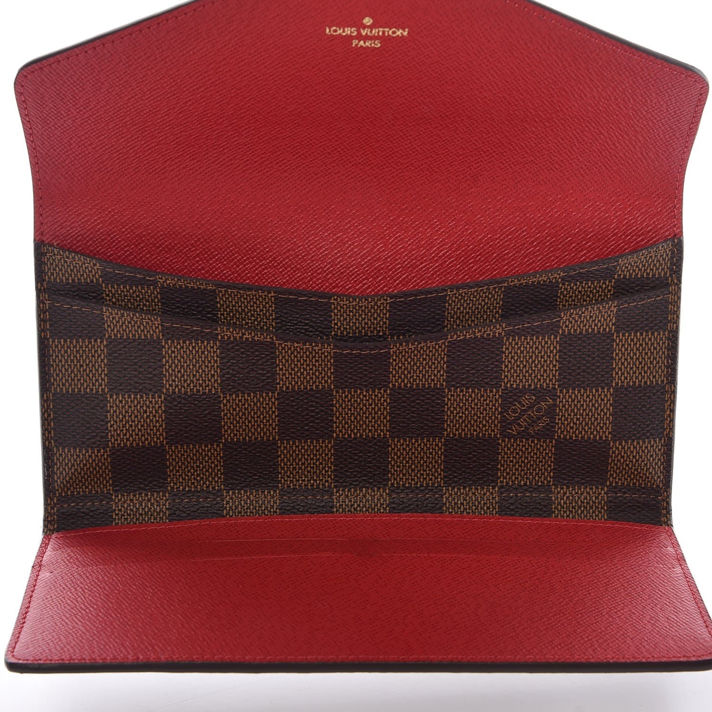 Damier Ebene Josephine Wallet Red