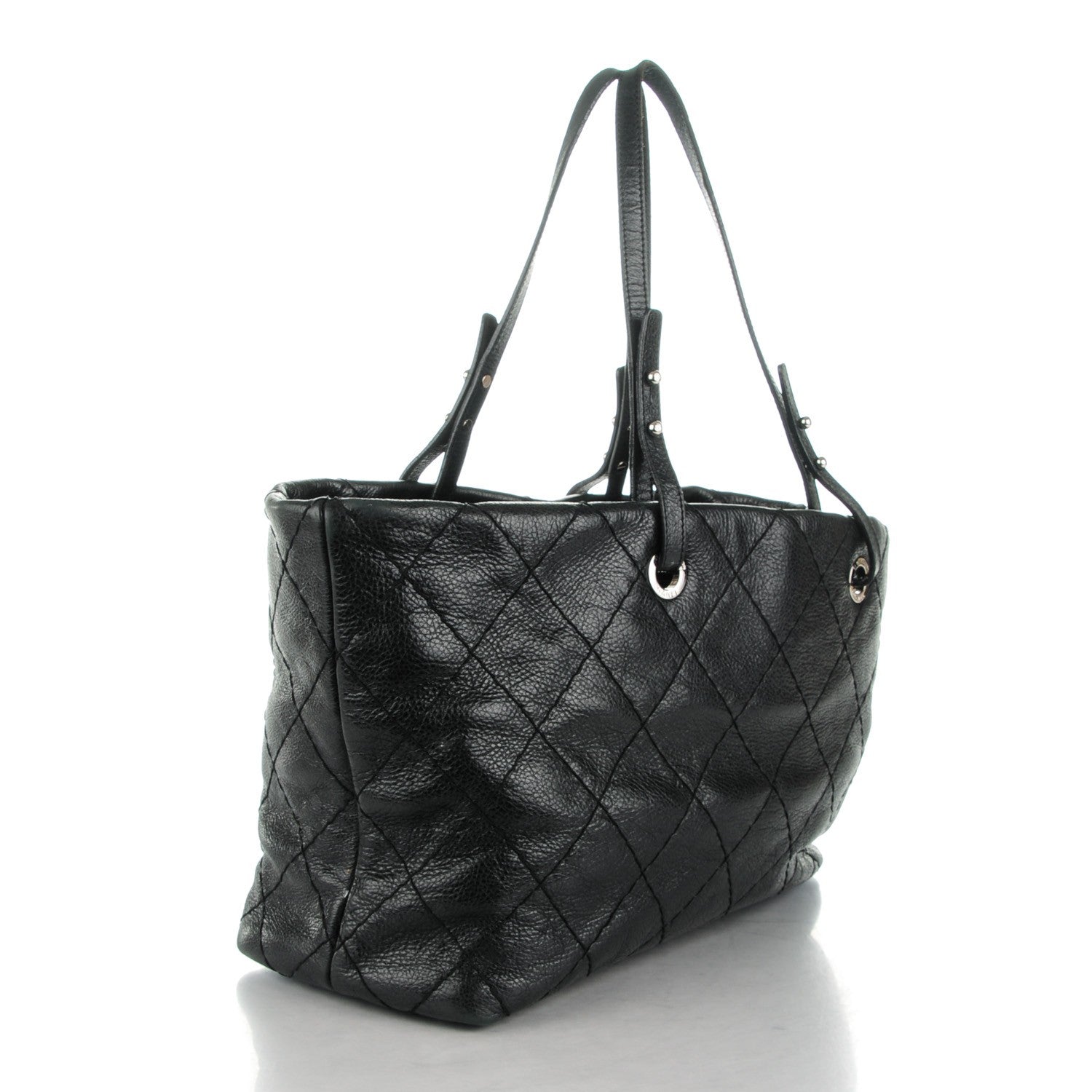 Chanel Glazed Calfskin Large On The Road Tote Black 3 of 10
