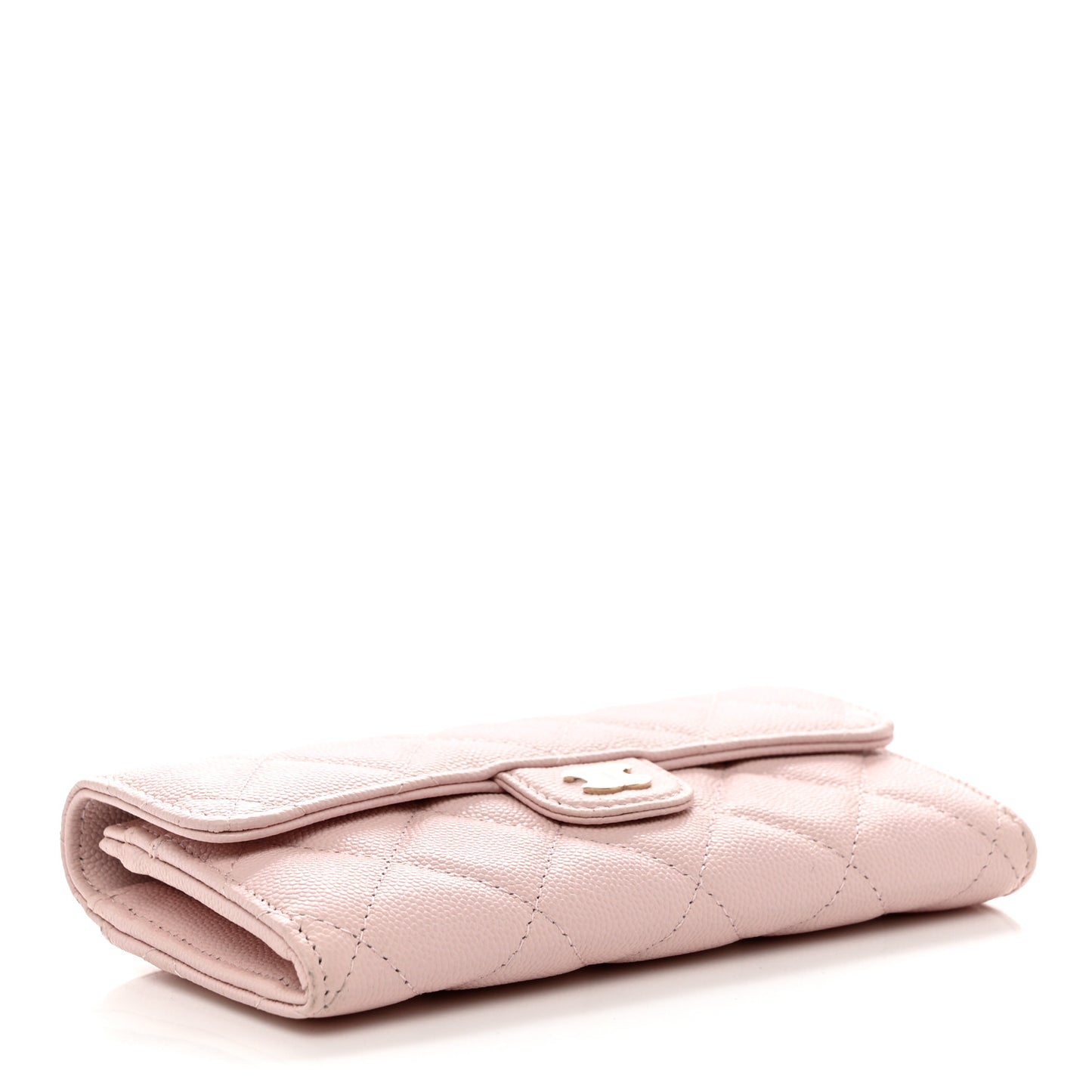 Caviar Quilted Medium Flap Wallet Light Pink