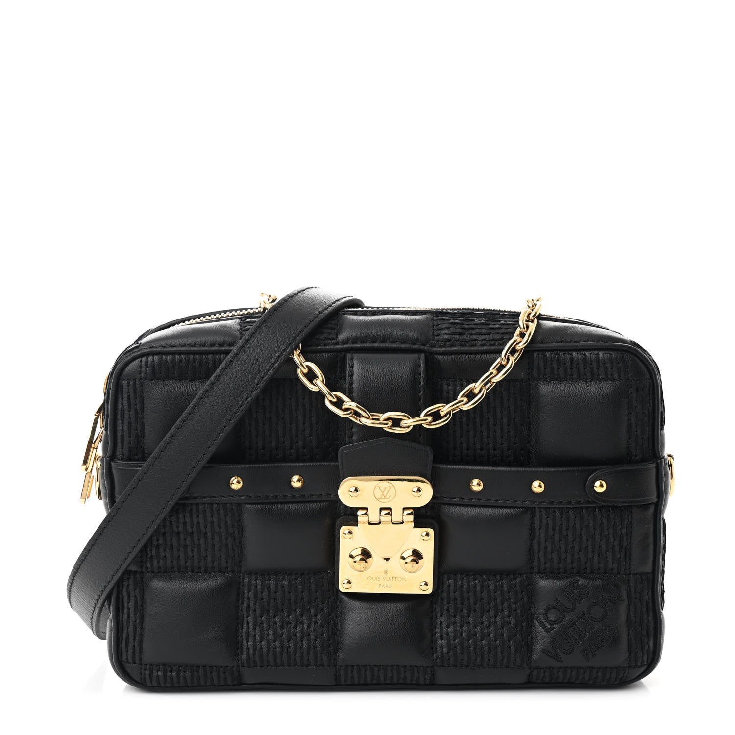 Louis Vuitton Lambskin Damier Quilt Troca PM Black 1 of 10