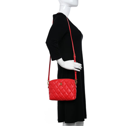 Balenciaga Nappa Calfskin Quilted Touch B Camera Shoulder Bag Bright Red 2 of 10