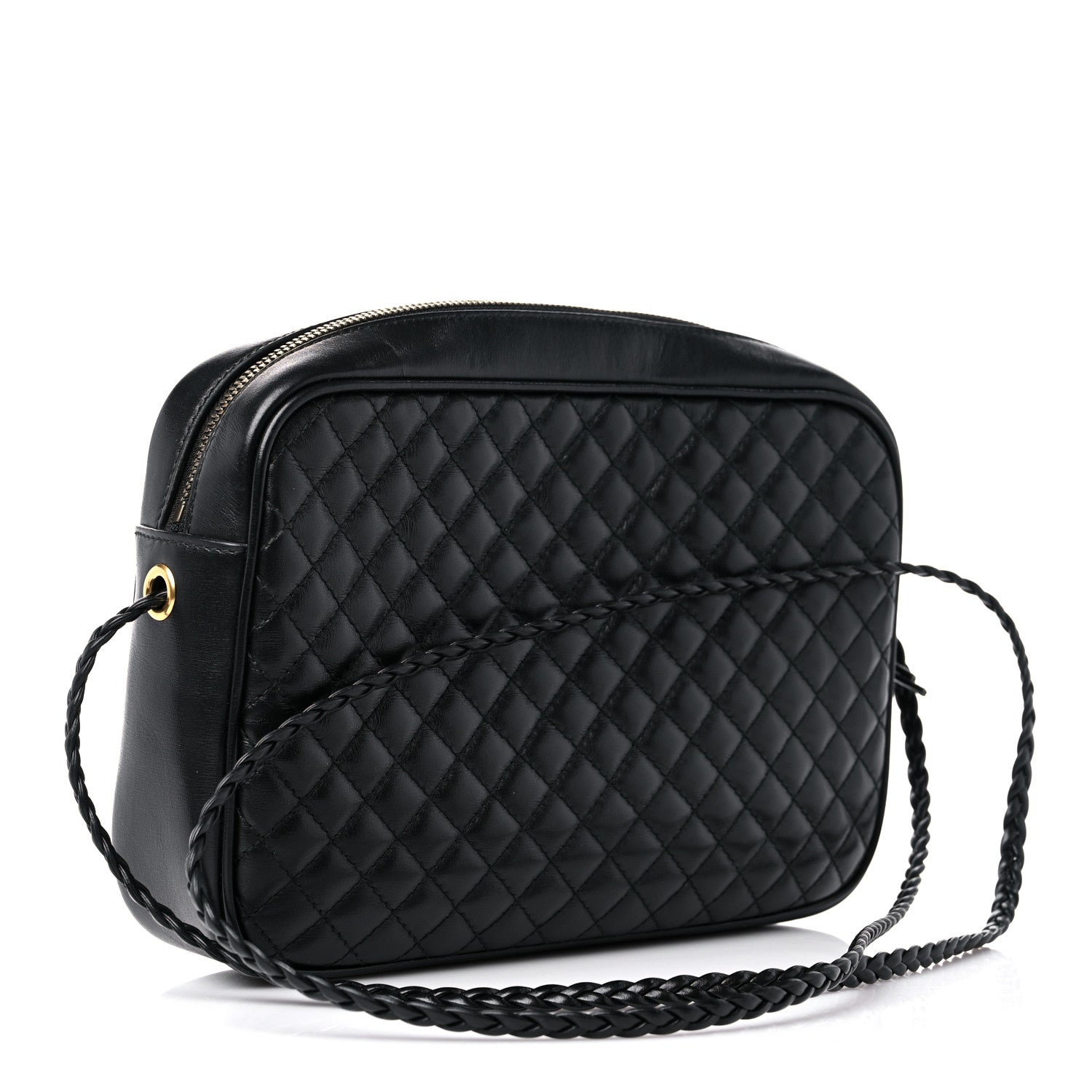 Gucci Calfskin Web Trapuntata Small GG Shoulder Bag Black 3 of 9