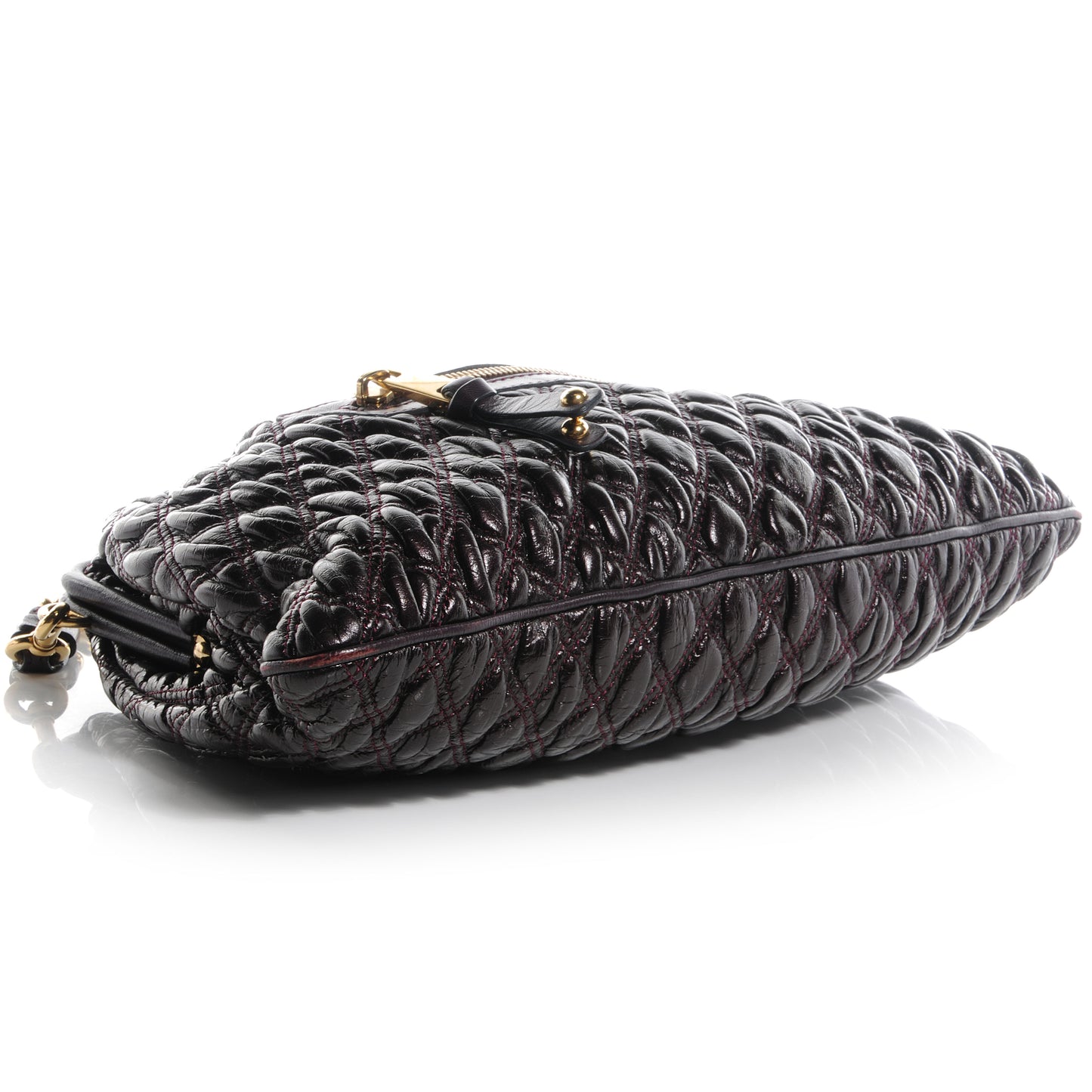 Calfskin Quilted Elastic Mina Stam Plum