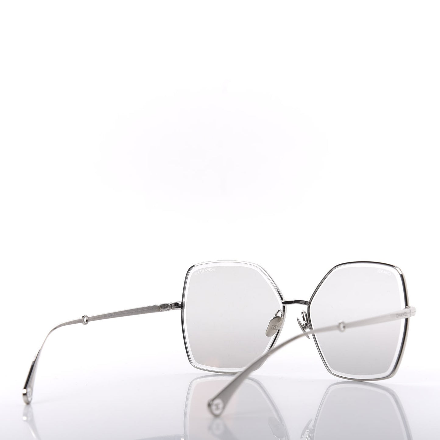 Butterfly Removable Pearl Chain Sunglasses 4262 Silver