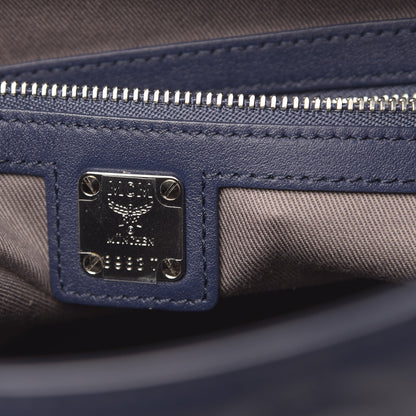 MCM Calfskin Ottomar Monogram Medium Klara Hobo Navy Blue 7 of 10