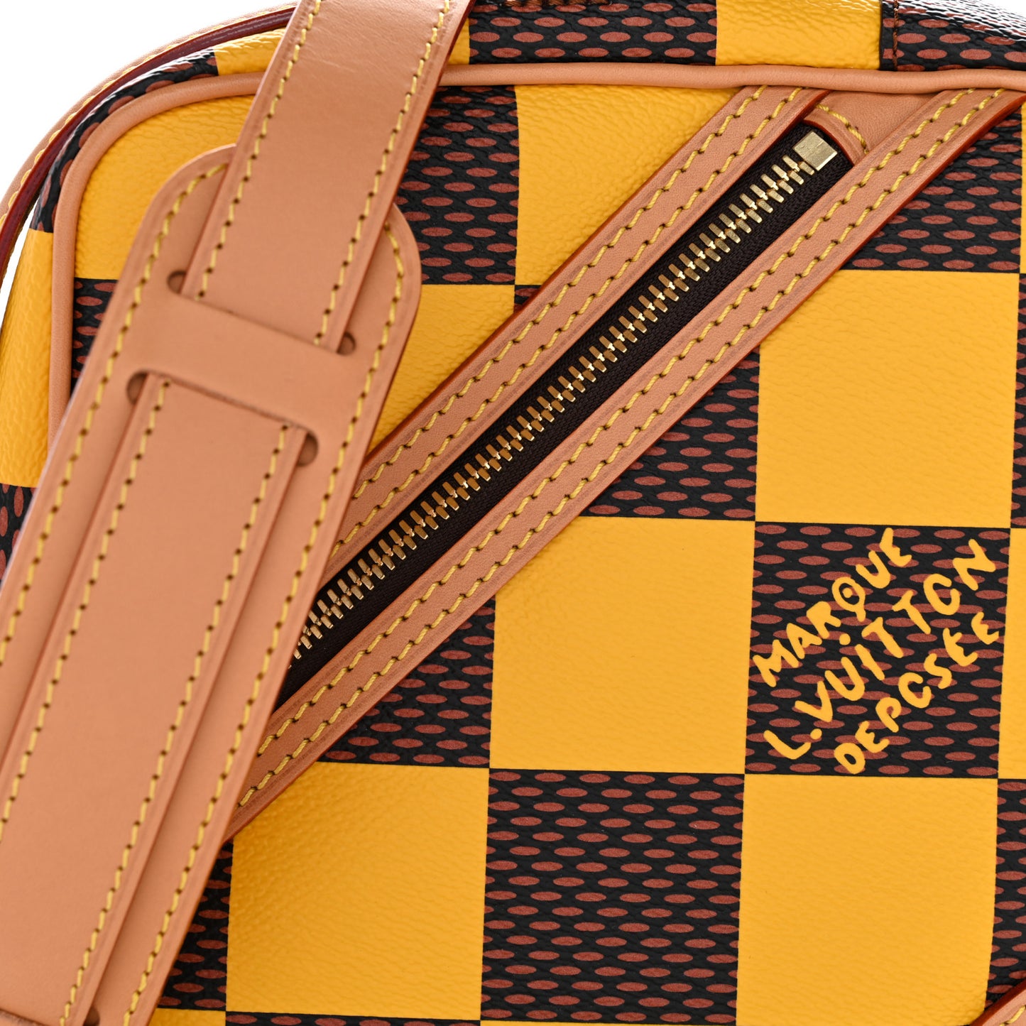 Damier Pop Chess Messenger Jaune Mat