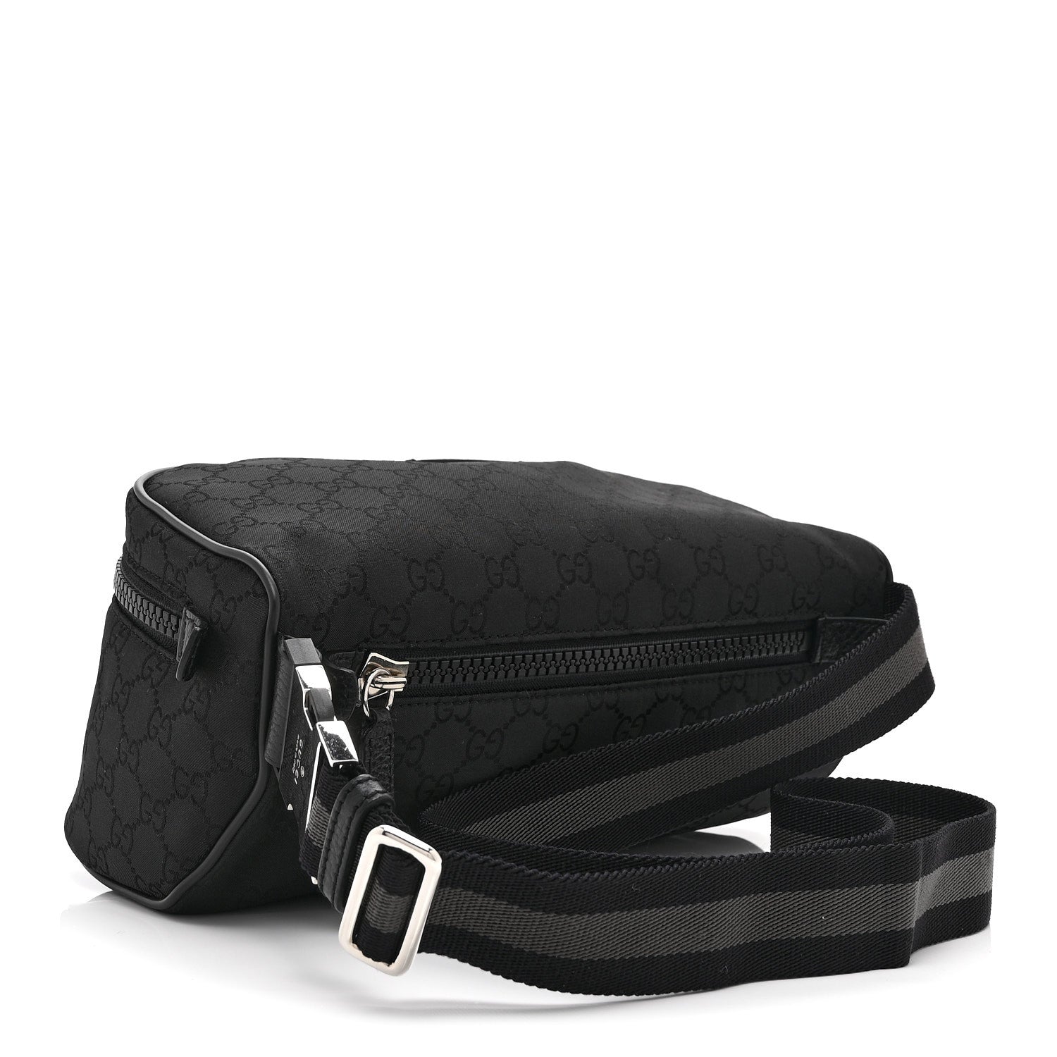 Gucci Nylon Monogram Fanny Pack Belt Bag Black 3 of 10