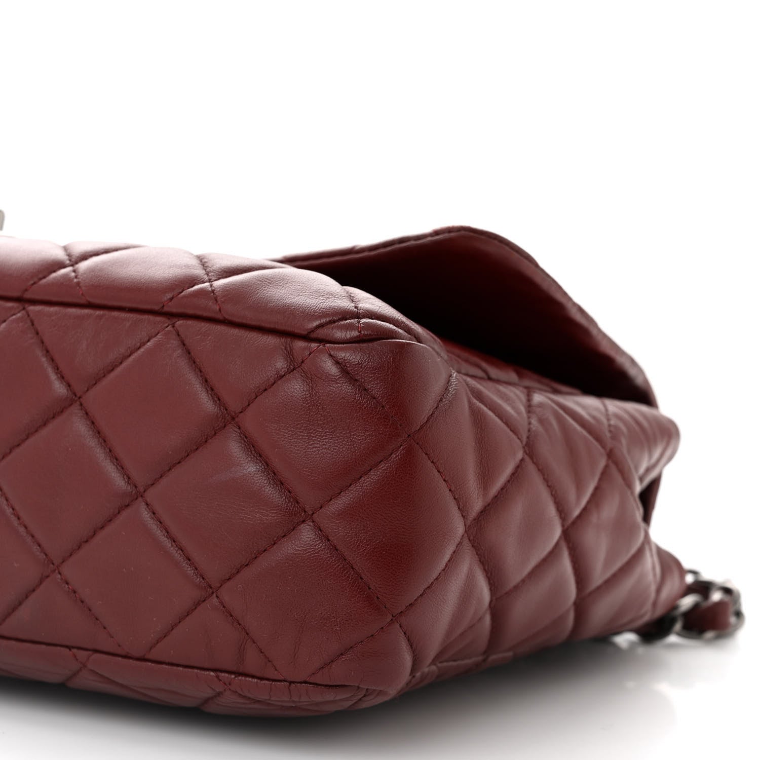 Chanel Lambskin Quilted Jumbo Single Flap Dark Red 10 of 10