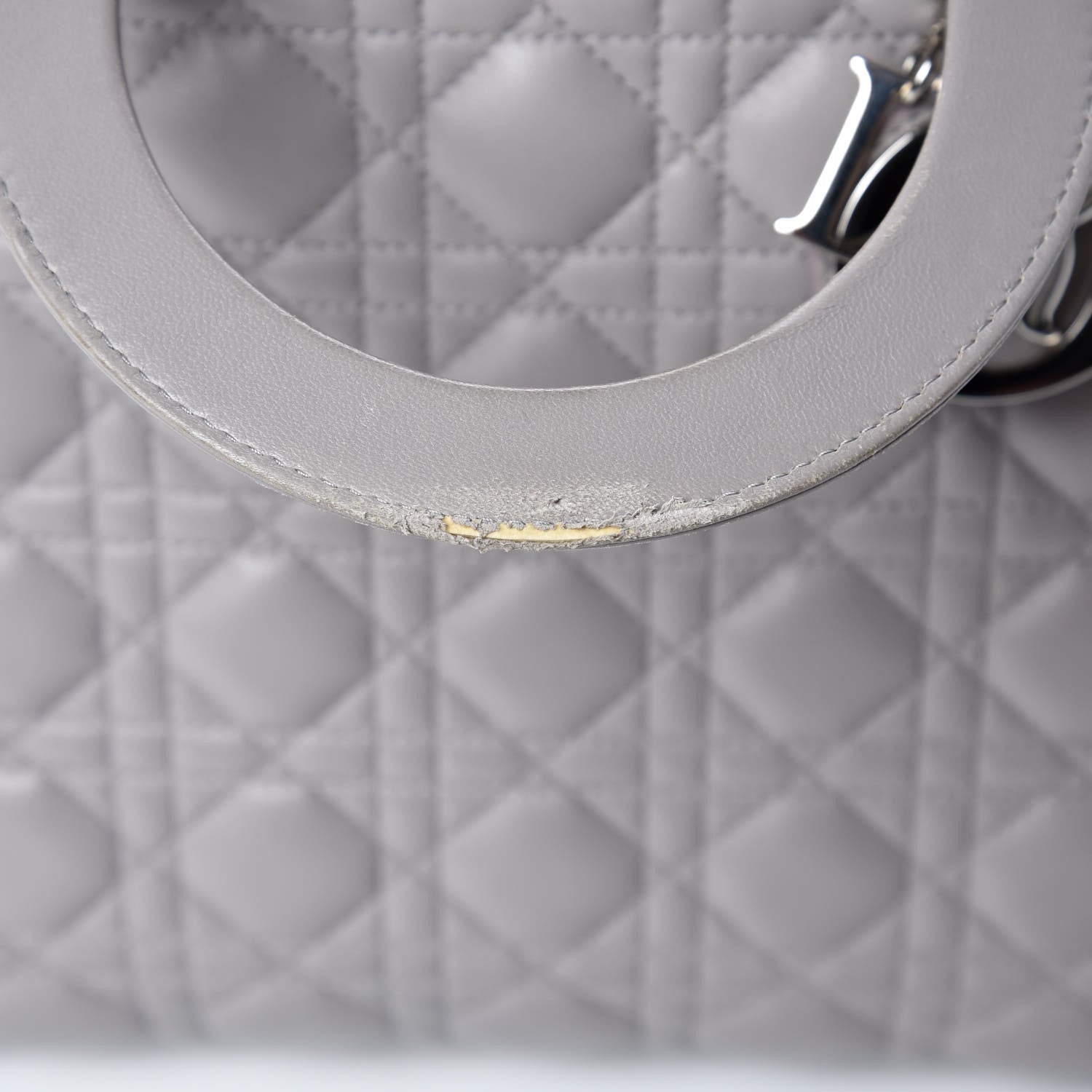 Christian Dior Lambskin Cannage Large Lady Dior Light Grey 12 of 12