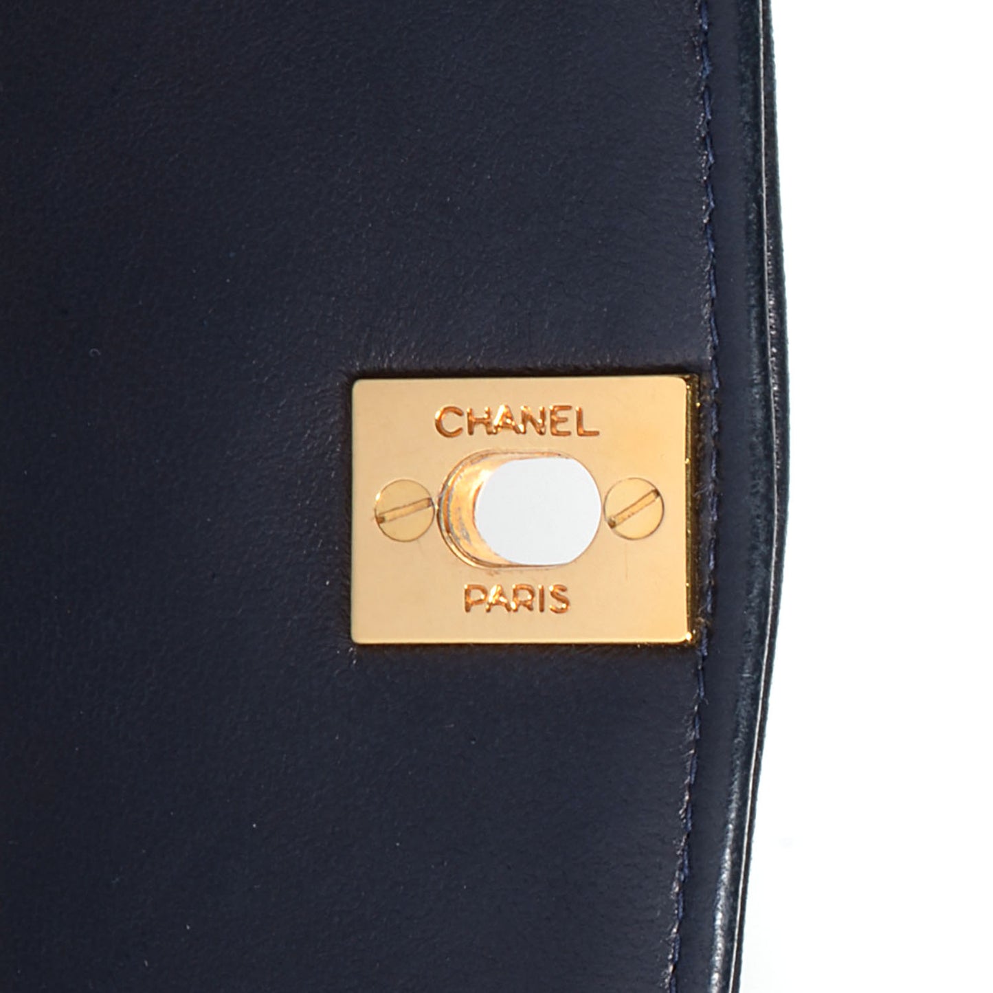 Lambskin Medium Single Flap Navy
