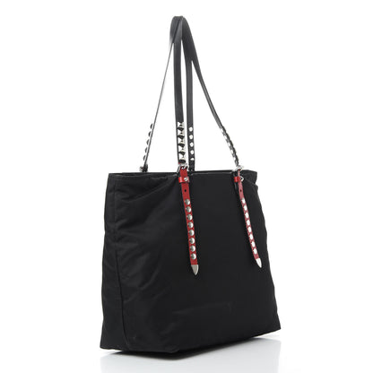 Prada Nylon New Vela Studded Tote Black Fuoco 3 of 13