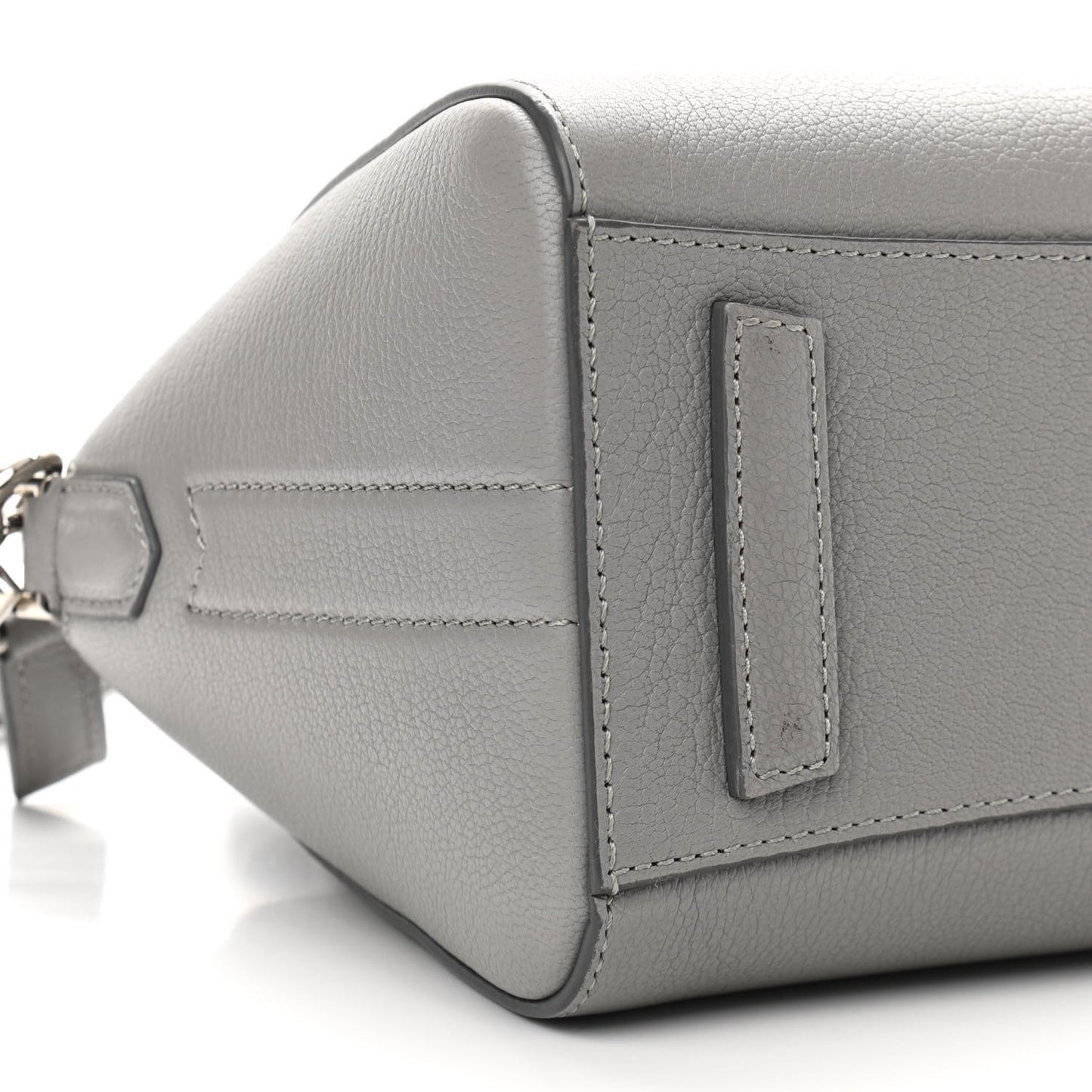 Sugar Goatskin Mini Antigona Pearl Grey