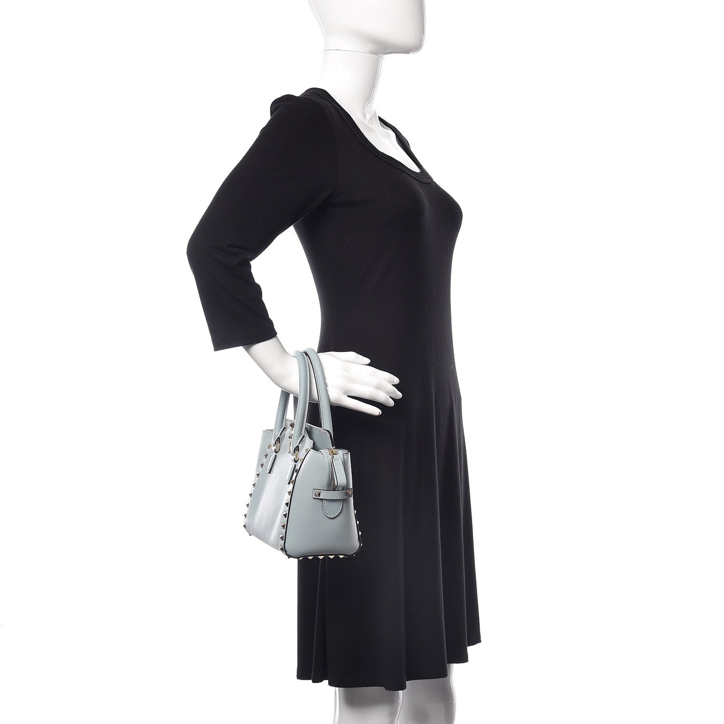 Vitello Mini Rockstud Tote Sky Sorbet