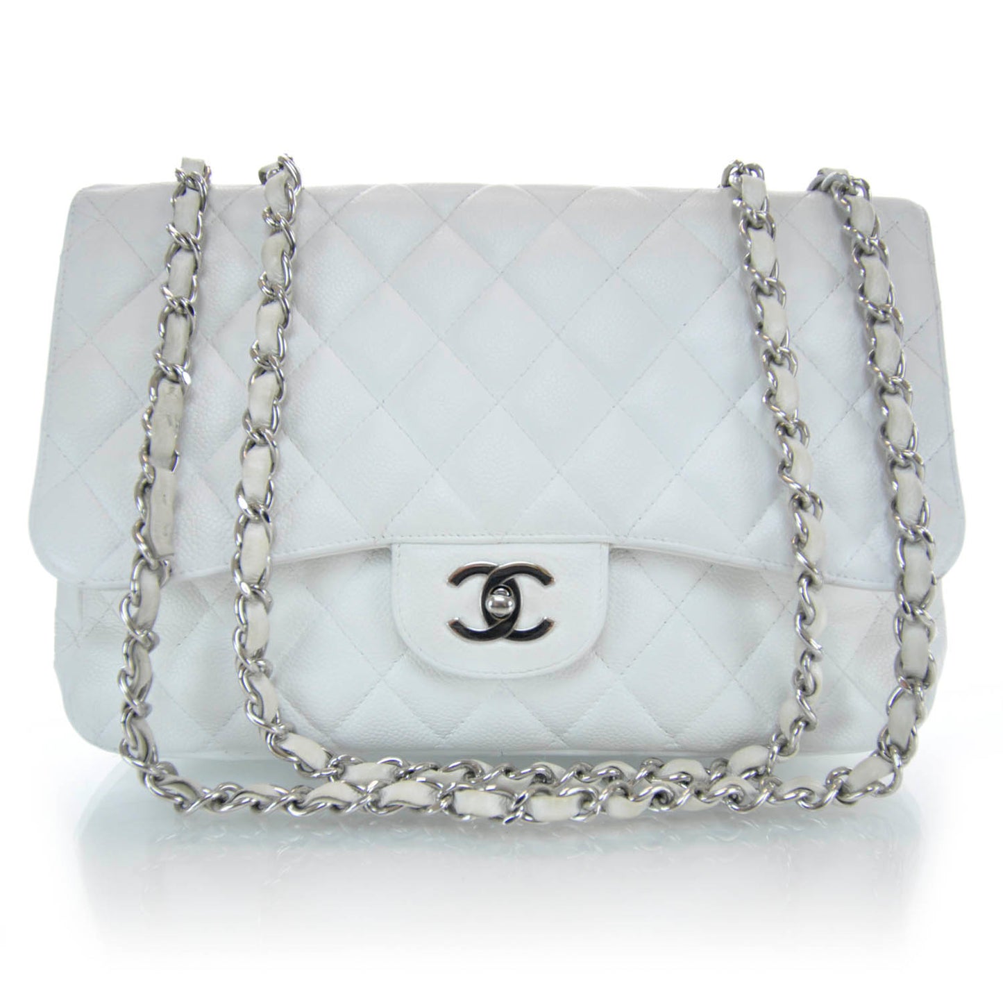 Caviar Jumbo Flap White