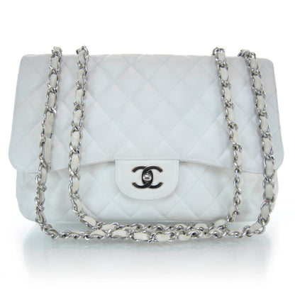 Chanel Caviar Jumbo Flap White 1 of 12