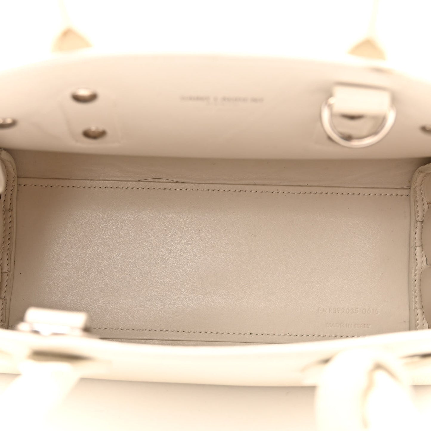 Grained Calfskin Nano Sac de Jour Dove White