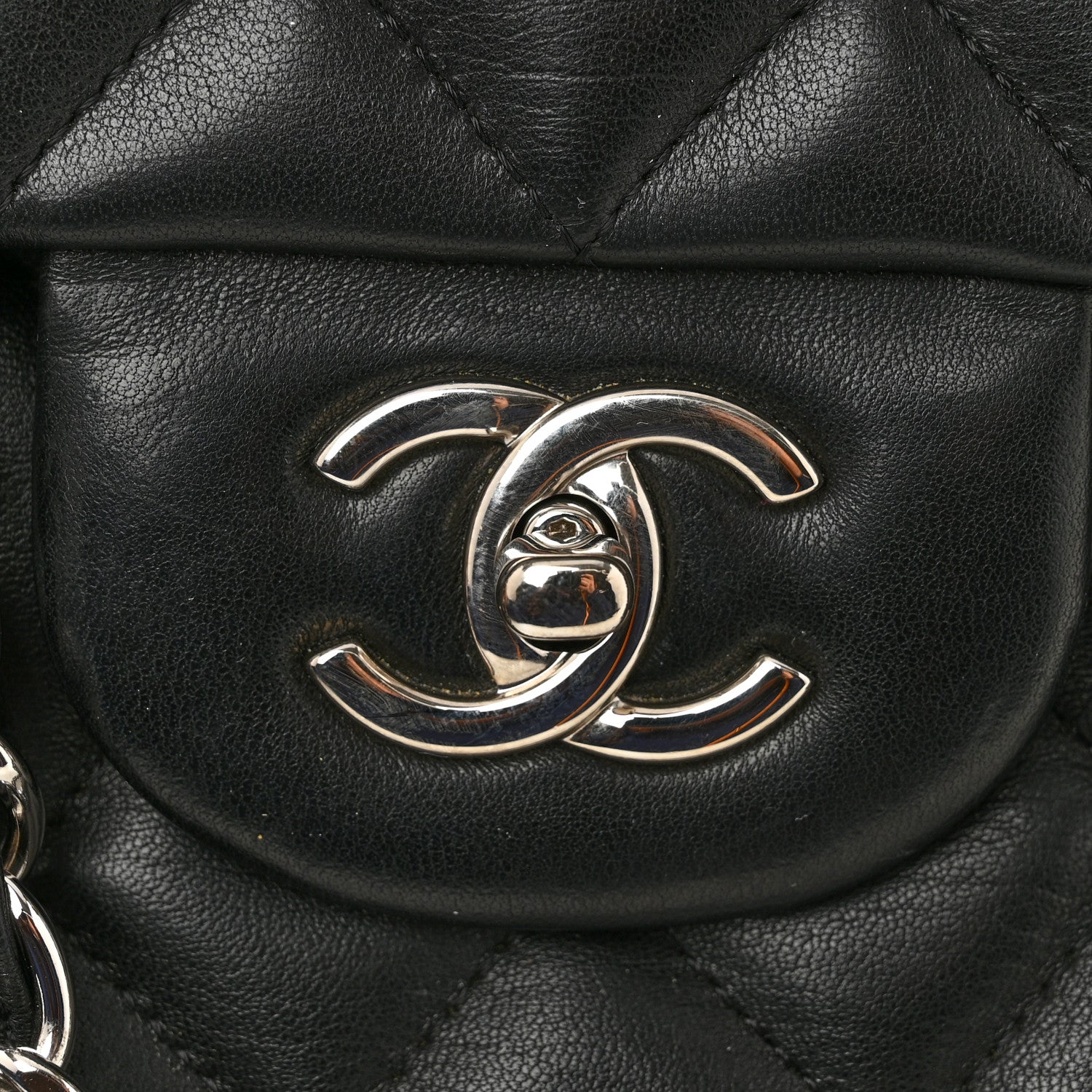 Chanel Lambskin Quilted Jumbo Single Flap Black 12 of 13