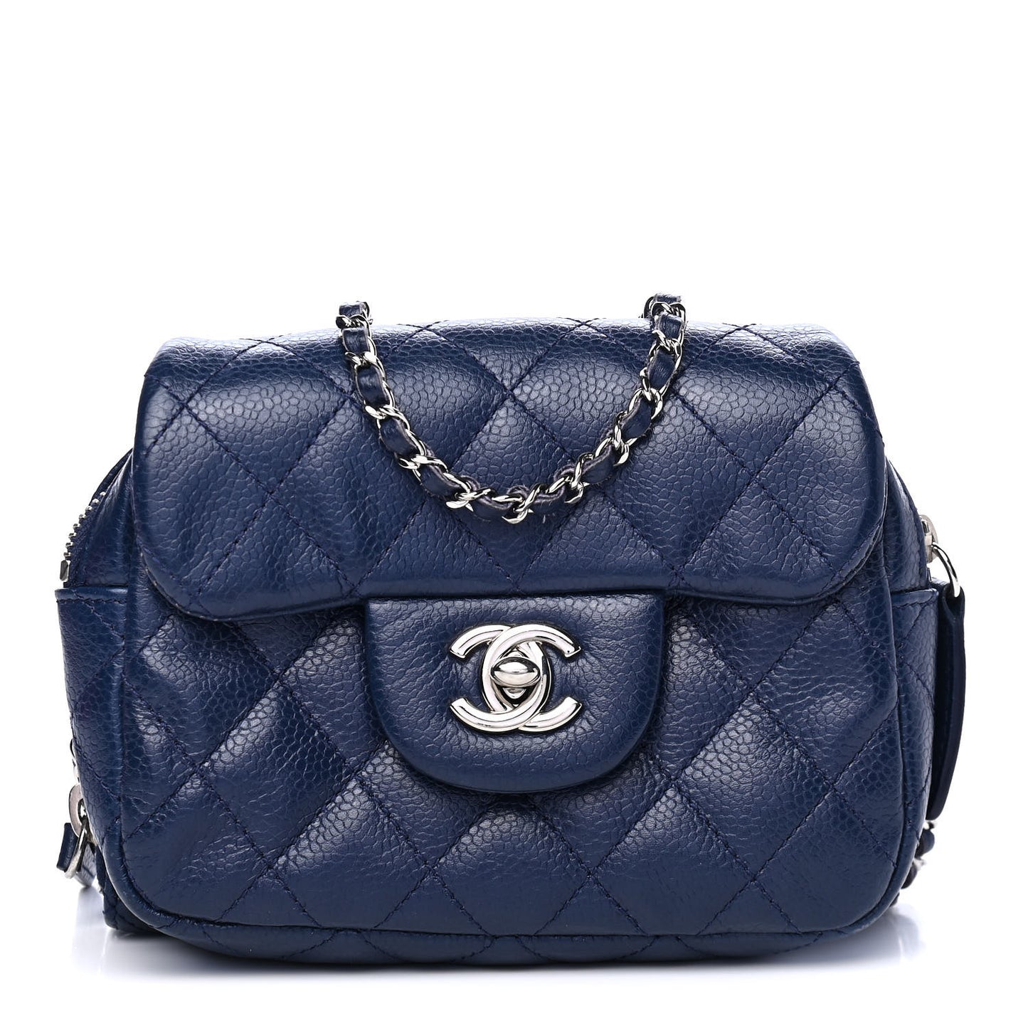 Caviar Quilted New Mini Flap Navy