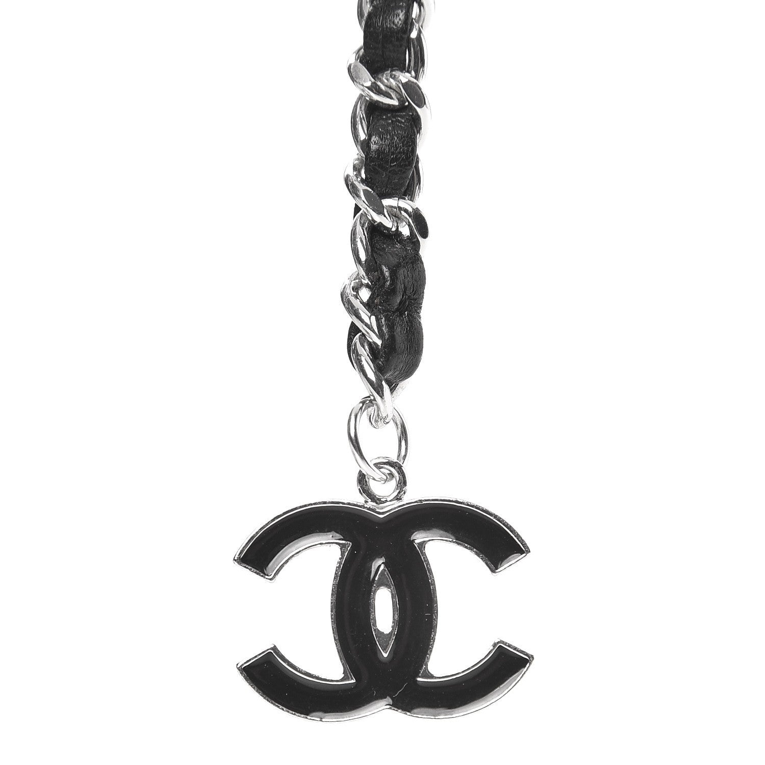 Chanel Lambskin Enamel CC Chain Belt Black Silver 4 of 4