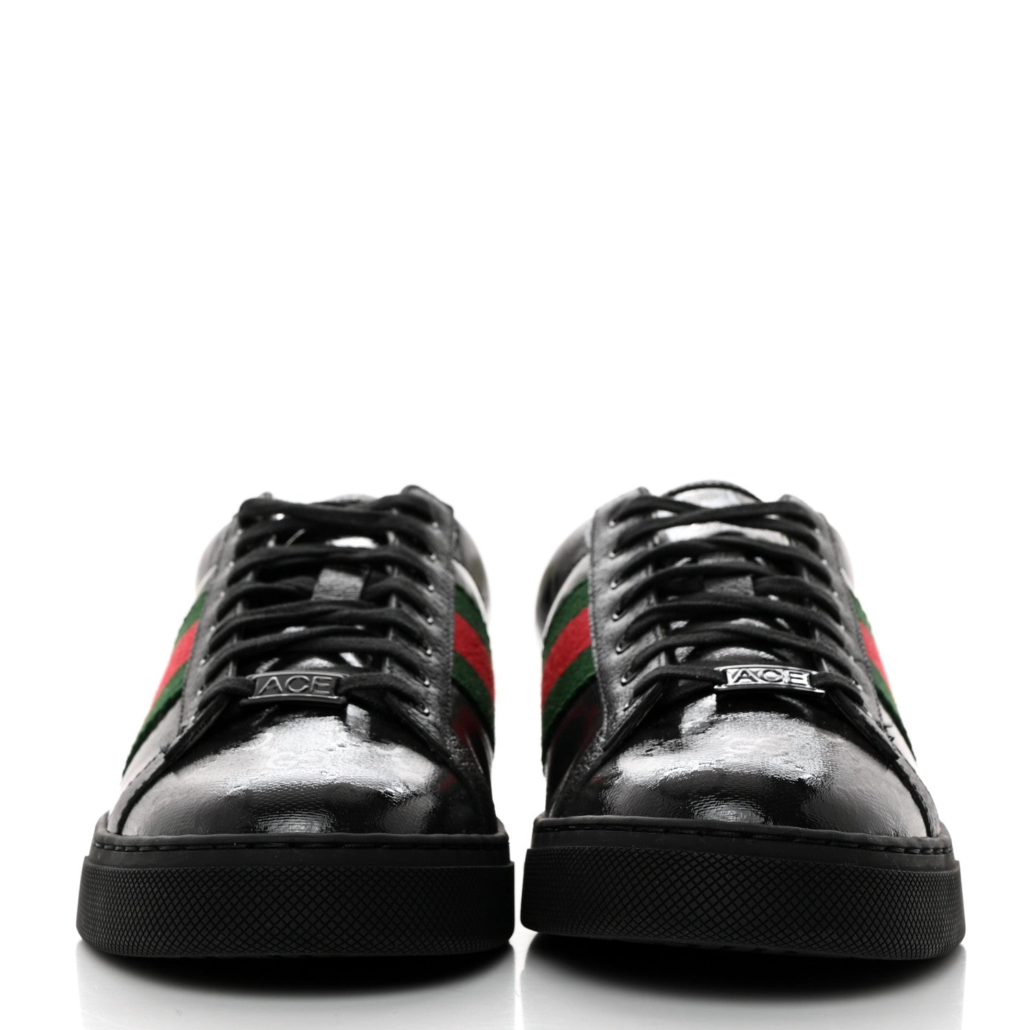 Gucci Crystal GG Monogram Web Mens New Ace Sneakers 8 Black 2 of 9