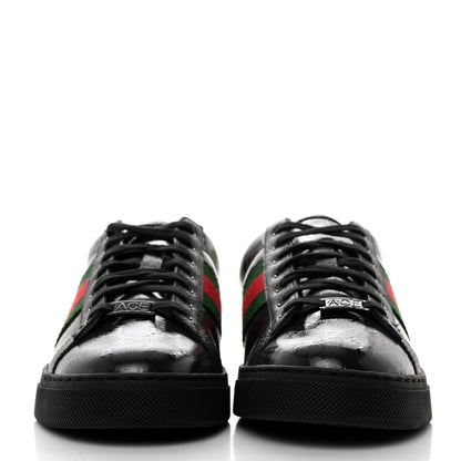 Gucci Crystal GG Monogram Web Mens New Ace Sneakers 8 Black 2 of 9