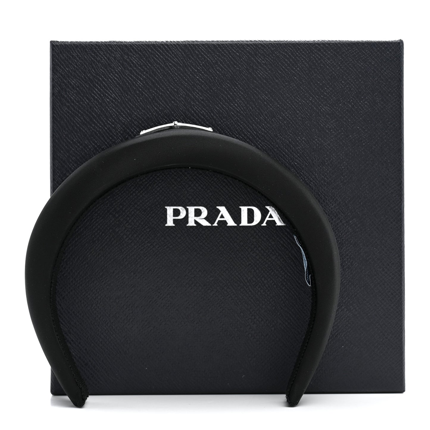 Re-Nylon Metal Triangle Logo Headband Black