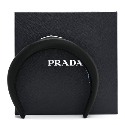 Prada Re-Nylon Metal Triangle Logo Headband Black 6 of 6