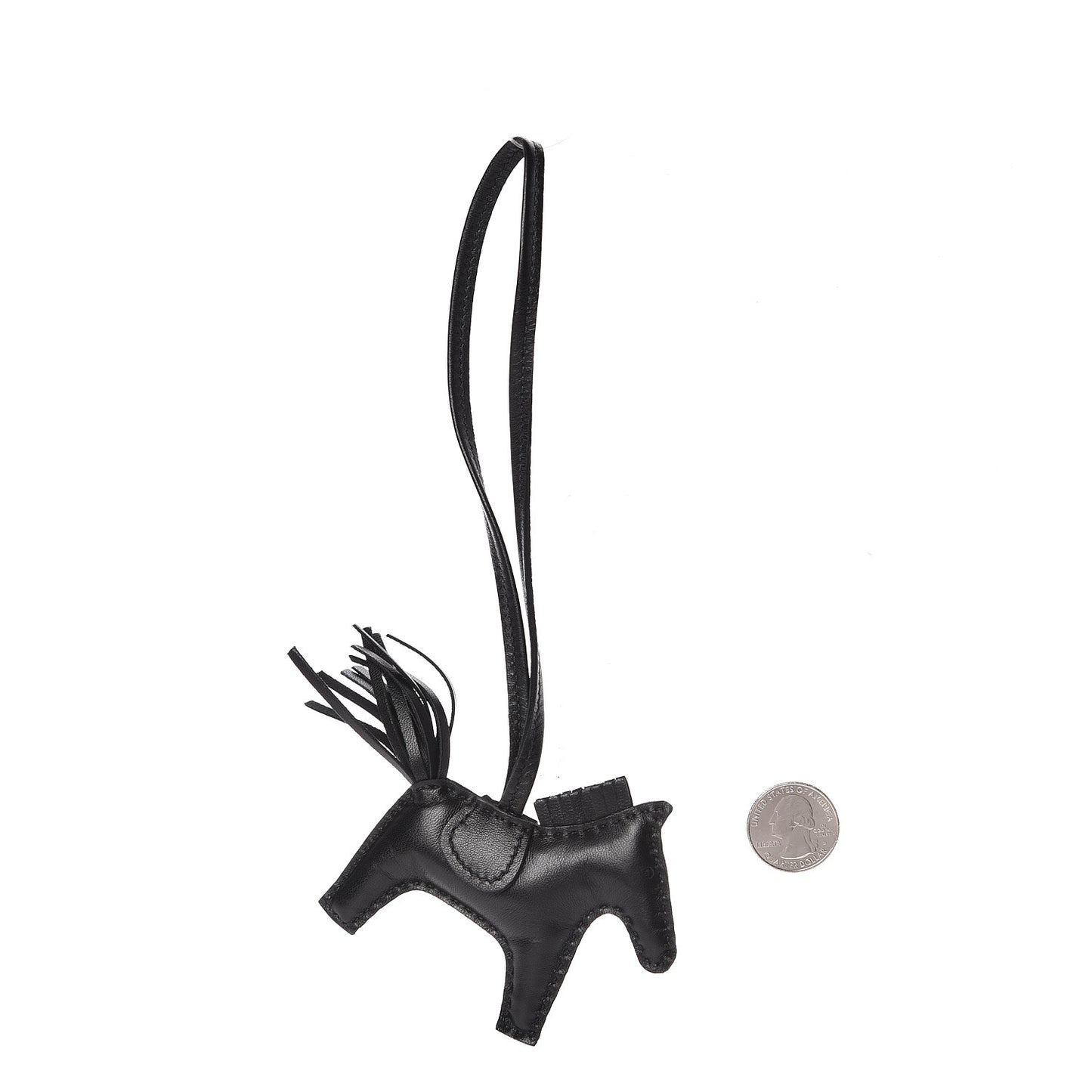 Milo Lambskin Grigri Rodeo Horse Bag Charm PM So Black