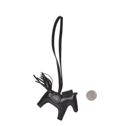Hermes Milo Lambskin Grigri Rodeo Horse Bag Charm PM So Black 2 of 4